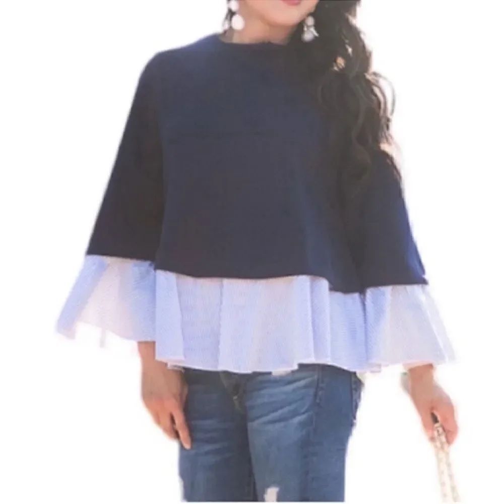 Halogen Blue/White Top(Size Medium) - Picture 3 of 6